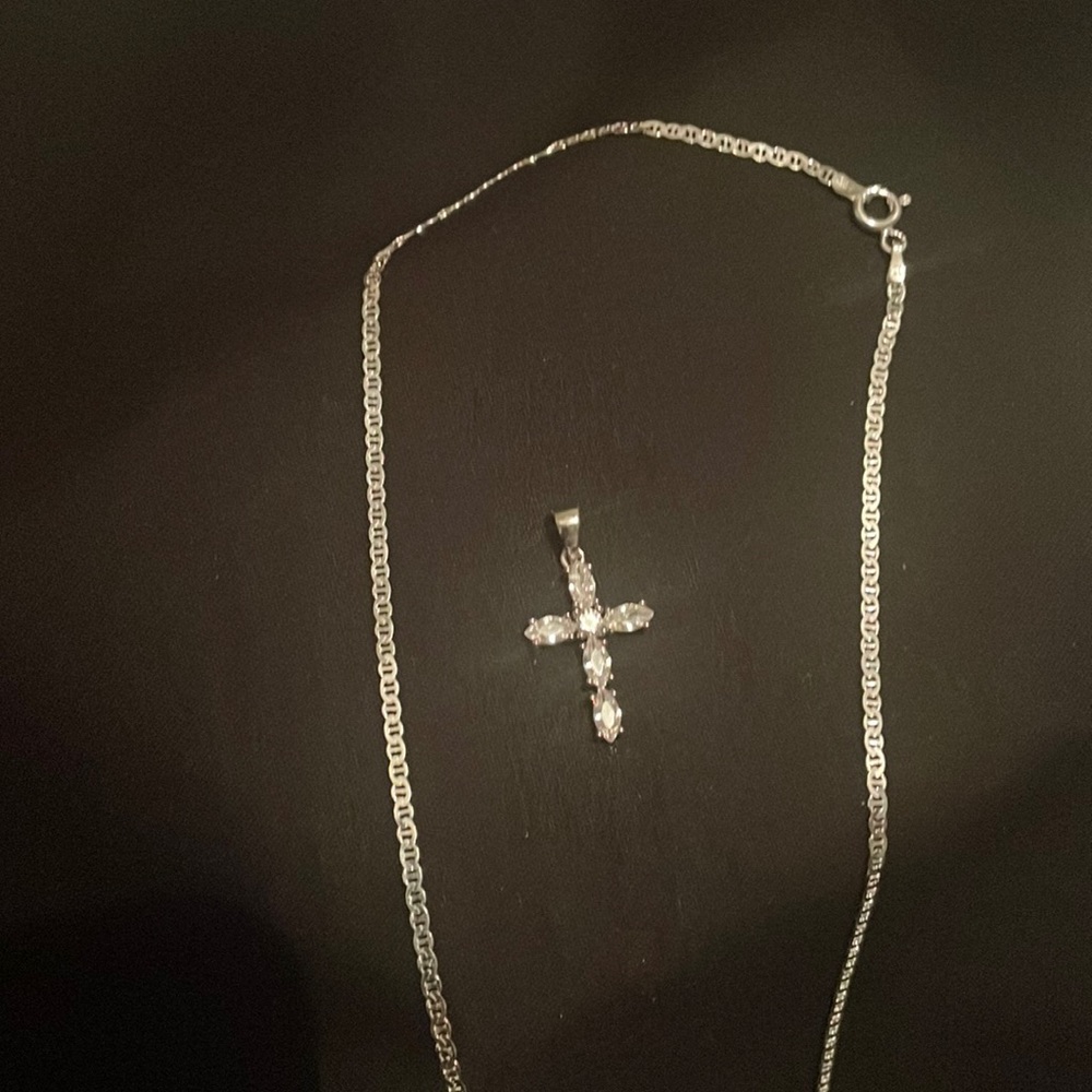 Cross Necklace, Silver